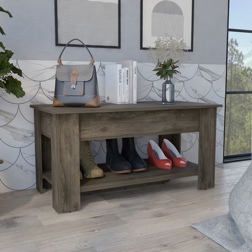 Lift top storage bench dark - lift,