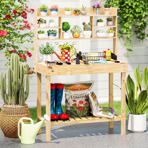Potting bench table flip up - bench,